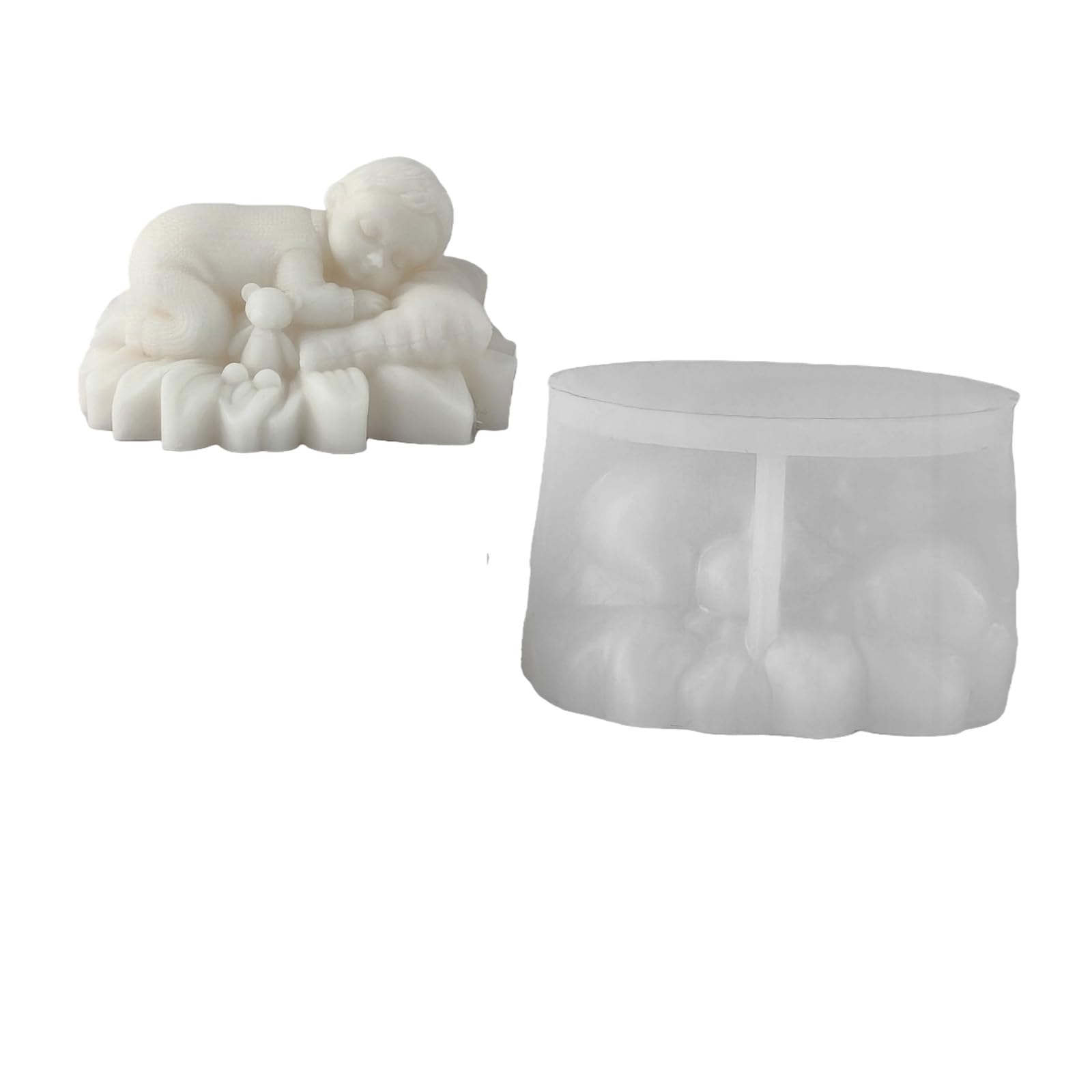 LUCKGONI Sleep Shape Silicone Candle For Resin Casting Candle Soap Gypsum Ornament and Home Decoration