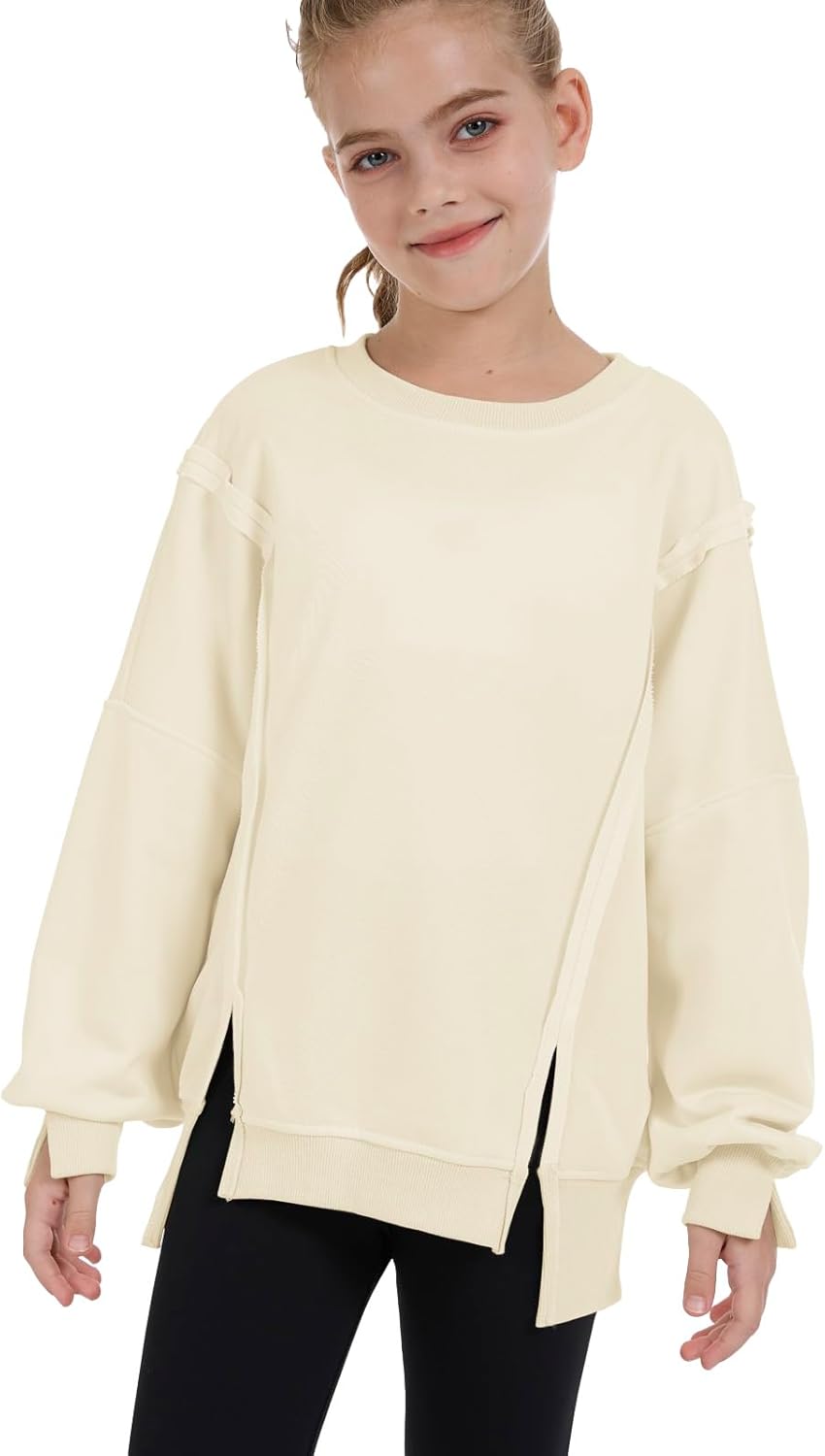 Sweatshirts For Teen Girls Trendy Crewneck Oversized Kids Tops Long Sleeve Cute Fall Clothes - Image 2