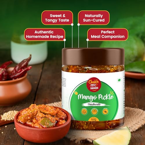 Image of Chakh Kar Dekho Mango Pickle 400g | Traditional Homemade Aam Ka Achar | Tangy & Spicy Indian Pickle | Made with Natural Ingredients & Authentic Flavours