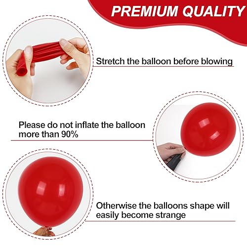 image for RUBFAC 139pcs Red and Black Balloons Arch Garland Kit, 18/12/10/5 Inch