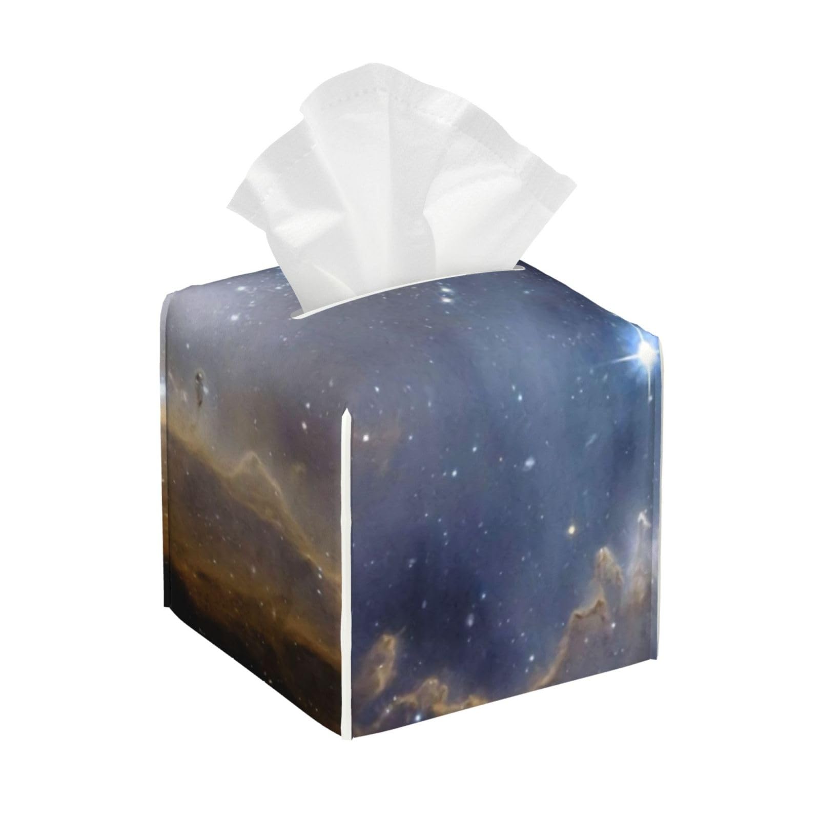 Colorful Space Galaxy Background PVC Cube Tissue Pack for Home Office Bathroom Use