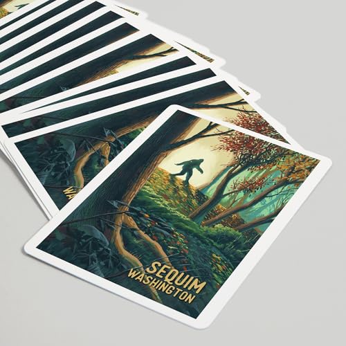 Cartas de Póker Bigfoot en Bosque 52 naipes miniatura 5