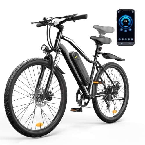 sixblues Electric Bike for Adults, 26" tire with 1500W Peak Motor | Removable Battery Commuting Electric Mountain Bike with LCD Display, Up to 80Miles, 7-Speed and Front Fork Suspension Ebike
