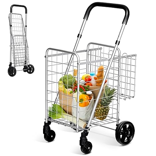 Chariot de course pliable pour soulager le dos et transporter tout