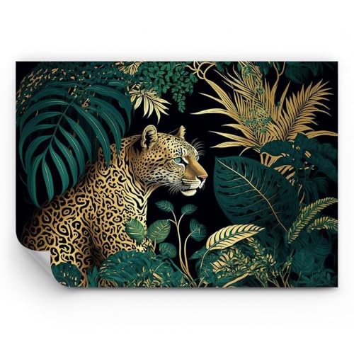 ARTTOR Papel pintado de vinilo tejido no tejido Premium Sand - Leopardo Selva Tropical - 100x70 cm - Fotomurales Moderna Decorativos Papel tapiz fotográfico Dormitorio Para la sala - WF2AA100x70-5720