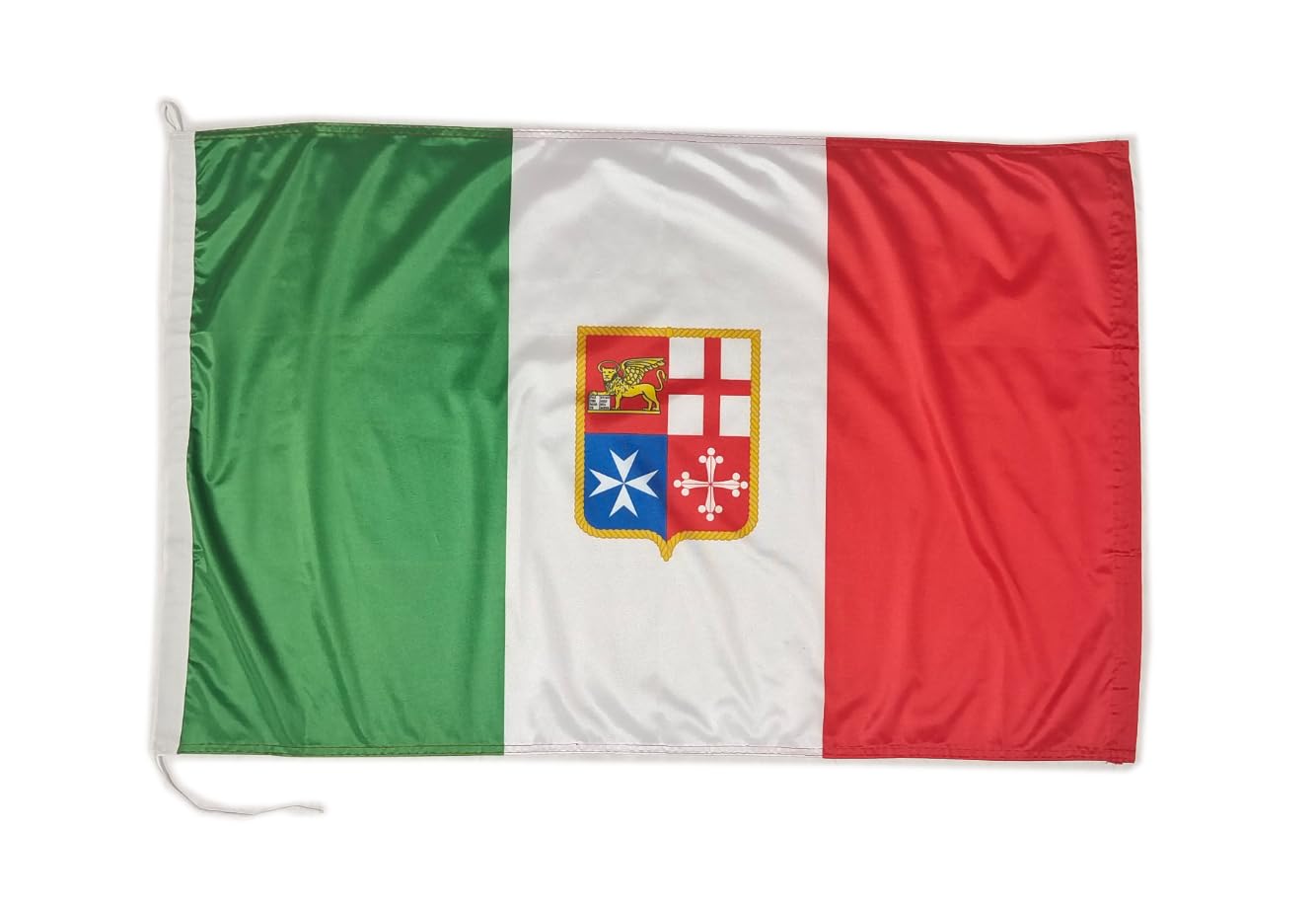 Bandiera per barche premium Italia mercantile 60x90 cm bandiera barca 60x90 cm nautica (Italia Mercantile)