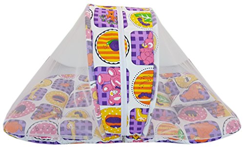 Image of Amardeep and Co Toddler Mattress with Mosquito and Insect Protection Net 70 * 40 cms (Animal Blue)