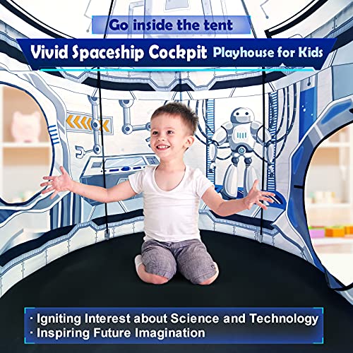 White Rocket Ship Kids Ball Pit With Play Tent And Play Tunnel, Kids Pop Up Tent For Indoor Outdoor, Space Toys For Boys Girls Babies Toddlers Playhouse (3 In 1) #TOP2