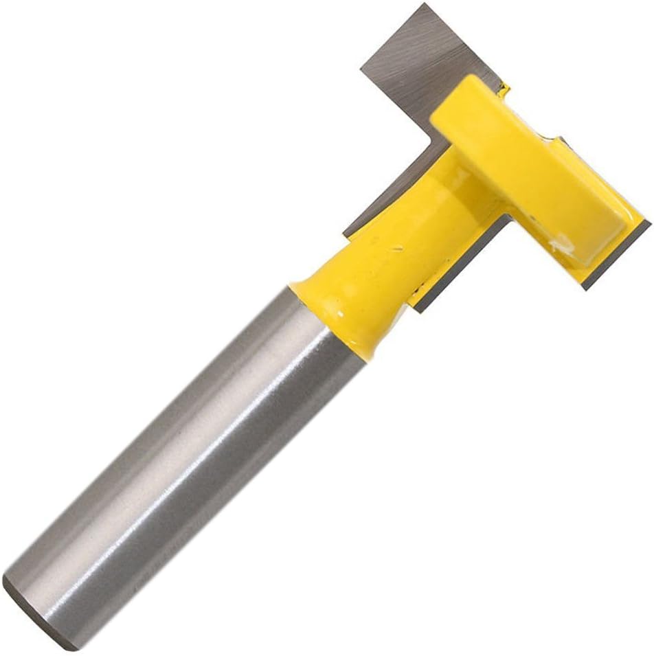 1/4" Shank T-Slot and T-Track Slotting Router Bit Straight Edge Knife Groove Forming Milling Chisel Cutter Woodworking Tool, 1-1/16'' Diameter