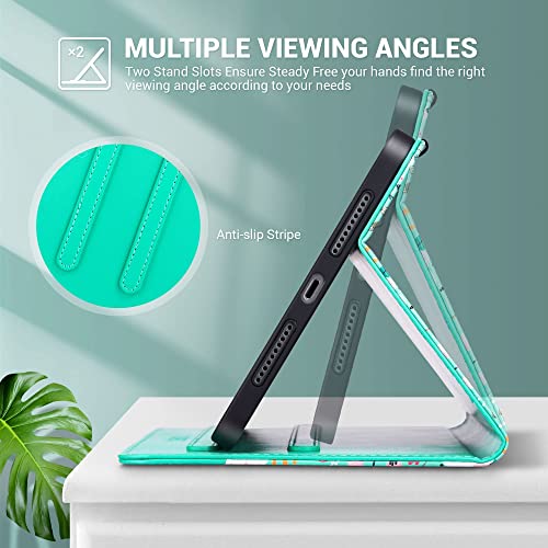 Ulak Compatible With Ipad Mini 6 Case 2021 With Pencil Holder, Premium Pu Leather Multi-Angle Viewing Folio Smart Stand Cover For Ipad Mini 6Th Generation 8.3 Inch, Auto Wake/Sleep (Mint Floral) #TOP3