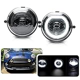 ✔️ Funktion: Rüsten Sie Ihre Mini-Halogen-Glühbirne auf diese 6000 K-6500 K hellweiße Hochleistungs-Halo-Ring-LED-Tagfahrlicht, LED-Nebelfahrlicht und LED-Standlicht auf. Realize Mini Tagfahrlicht Funktion, Zusatz-Nebelscheinwerfer Funktion und Positionslichtfunktion in einem Licht