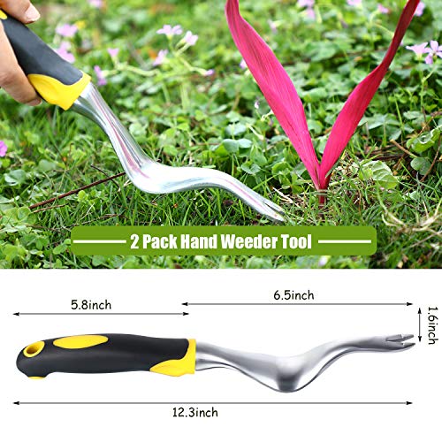 2 Pieces Weed Puller Tool Hand Weeder Garden Weeding Tools Garden Weeding Removal Weed Puller With Ergonomic Handle For Garden Lawn Farmland Transplant #TOP2