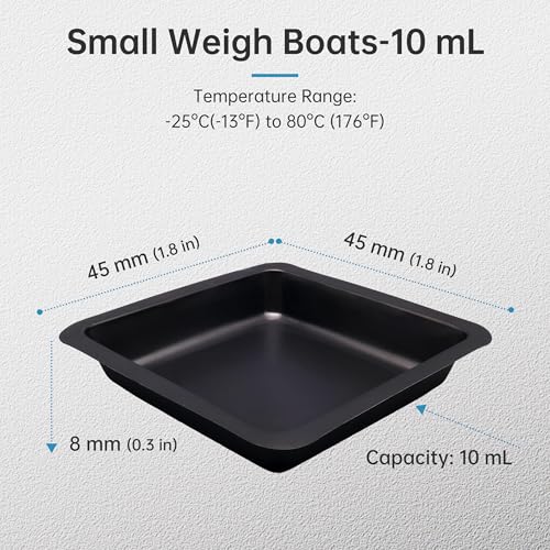 black weigh boats 10ml  small square anti-static weigh boats with easy-pour corners  leak-proof amp spill-resistant  disposable lab weighing boats  pack of 100 y201