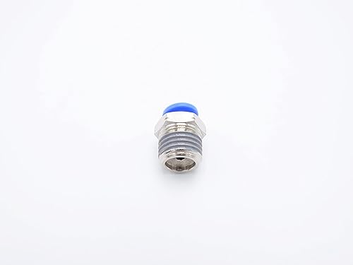 Vista 178 de Empuje para conectar conexión de tubo de 1/8" OD x 1/4" macho NPT rosca, línea de agua recta macho neumática, conectores de empuje rápido