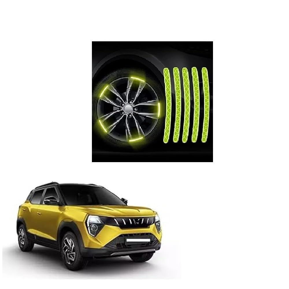 Decorative 3D Reflective Glow Stripes Stickers for Car Tyre/Rim/Tire Night Safety Light Suitable for Mahindra XUV 3XO-image-3
