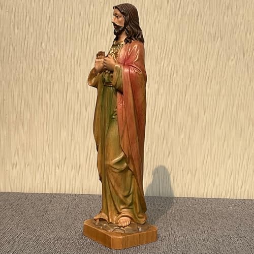 Estatua de Madera Maciza Pintada a Mano de Jesús miniatura 6