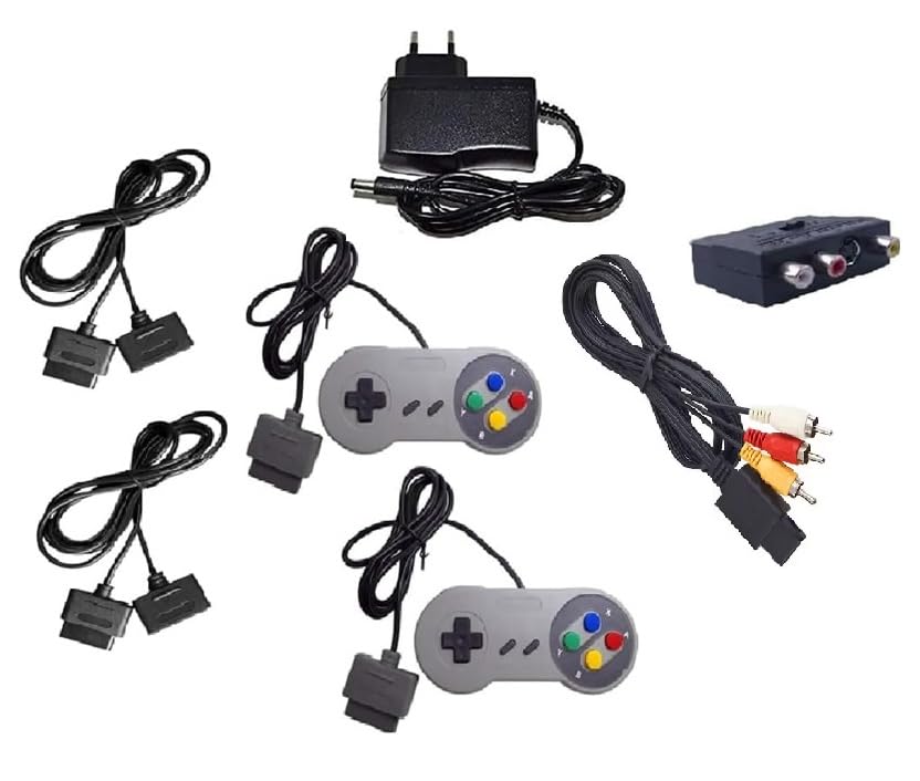 Accessoires pour Super Nintendo pack complet câble péritel et pad game TV