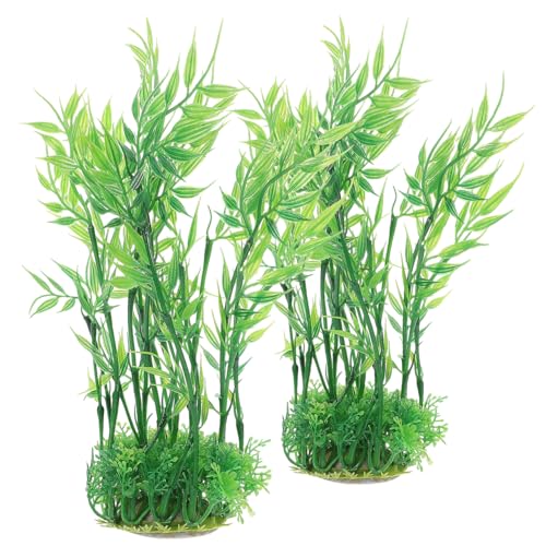 Ipetboom 2-Pack Aquarium Plant Decor 9.84 Inch Realistic Fake Fish Tank Decorations Plastic Aquarium...