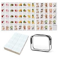 KBIBCK 65 Blöcke Seaside Escape Spiel, 30mm Escape Spiel Blöcke, Seaside Escape Game Blocks Mahjong mit Aufkleber, Obst & Tier Pattern Mahjong, Mini Mahjongs Set für Familie Reise Spiel Partytreffen