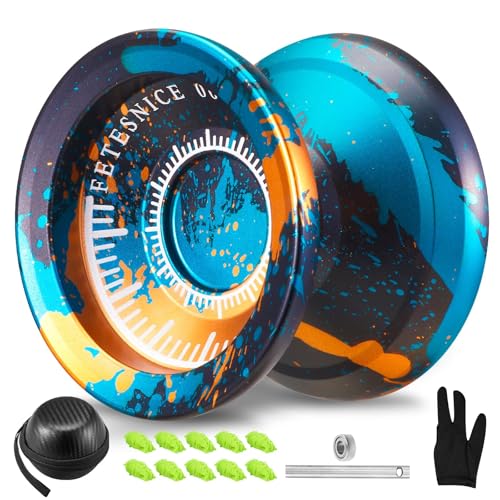 FETESNICE Yoyo Professional Responsive yoyo for Kids Beginner, Unresponsive Yoyos for Adults?Metal Trick Yo yo for Advanced Player?Pro Yo-yo with Yoyo Accessories?Black Green Orange?
