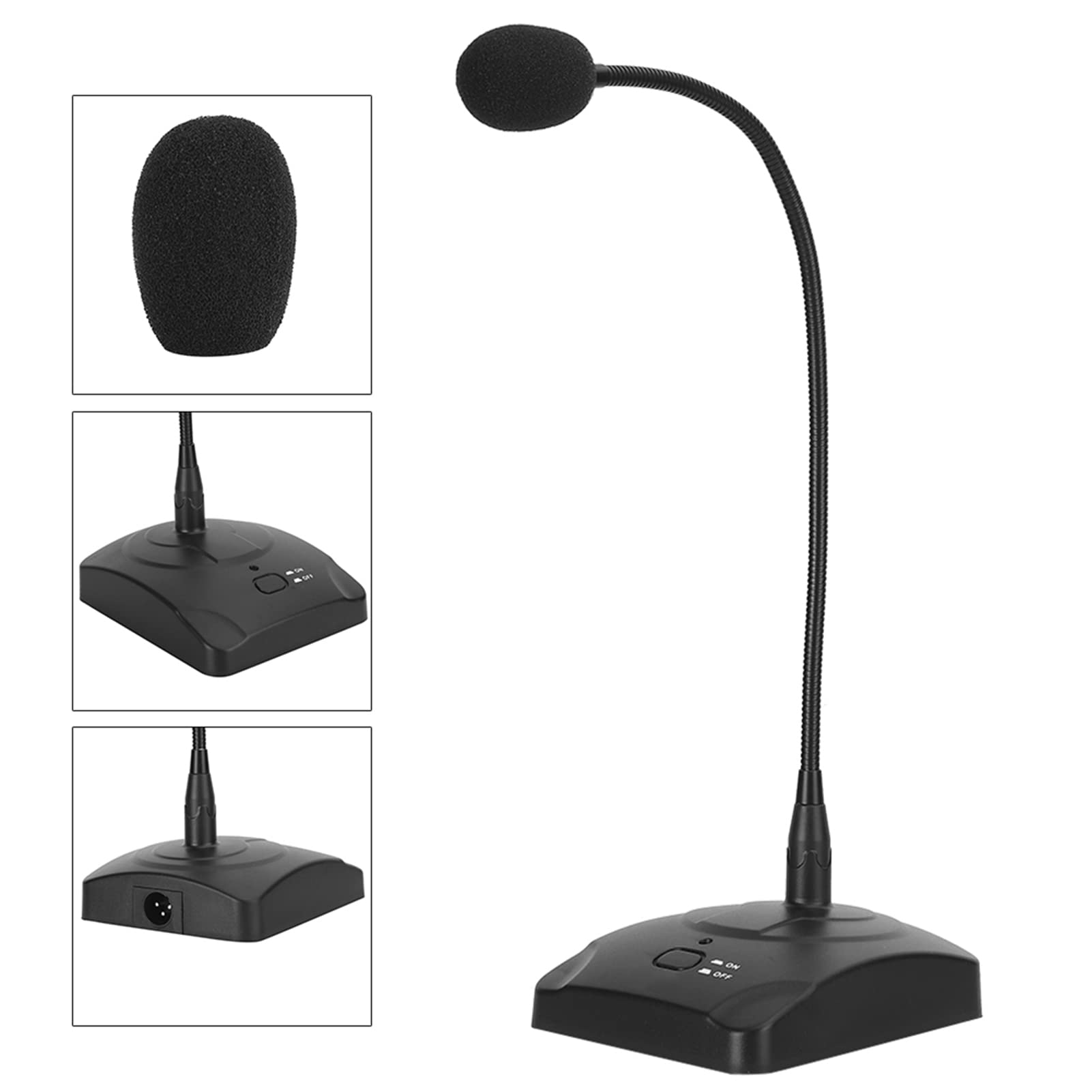 Microphone de Conférence, Microphone de Table Universel, Microphone Directionnel Professionnel, Microphone Polyvalent Haute sensibilité avec Base pour Discours Radio,