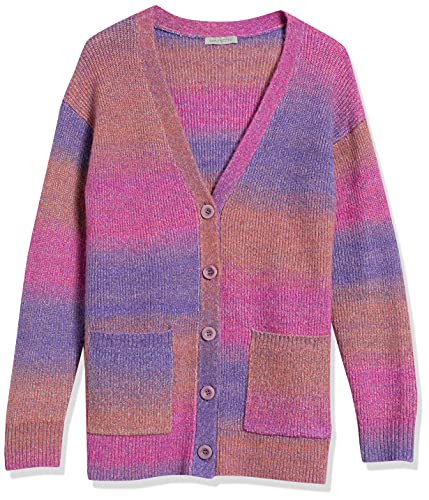 Image of Cable Stitch Women's Ombre Space-Dyed Cardigan - V-Neck Long Sleeve Button Front Rib-Knit Sweater Cover-Up with Pockets