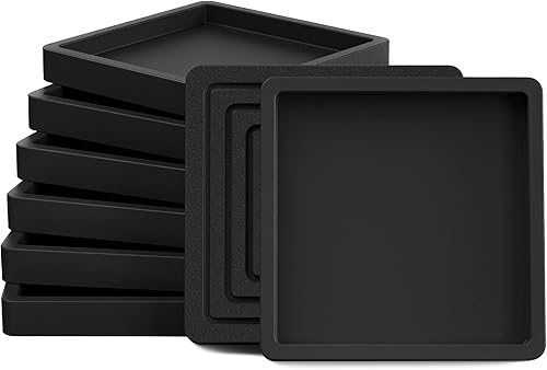 WOGOD - Posavasos de goma para muebles, 8 unidades, 2.5 pulgadas, cuadradas, para muebles, almohadillas protectoras antideslizantes para patas de