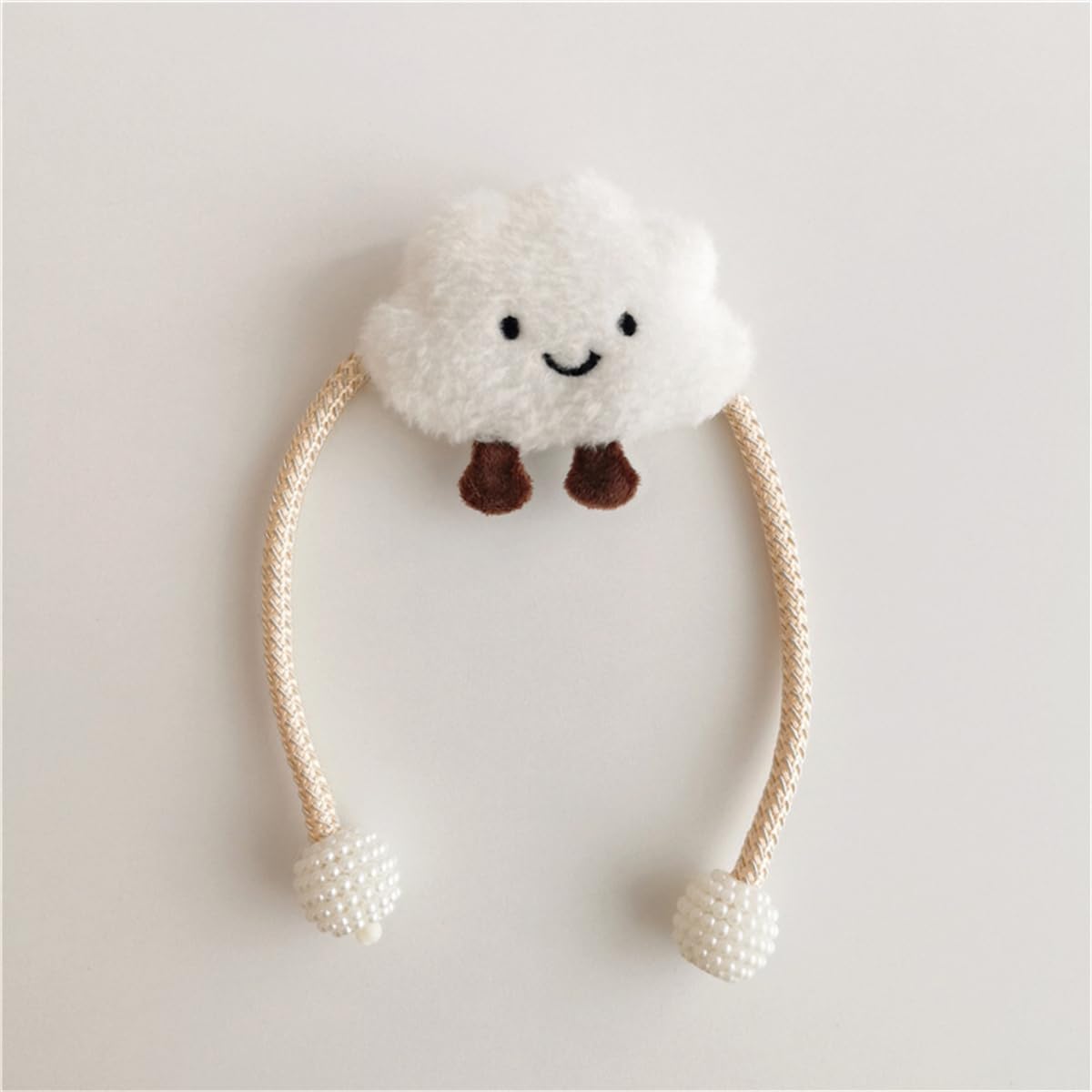 Embrasses Pour Rideaux En Forme De Nuages (Lot De 4) - Cordon En Coton - Déco Mignonne Pour Chambre D'Enfant - Sans Installation