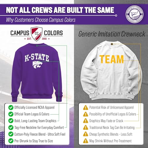 Image of NCAA College Sweatshirt Fleece Crewneck Pullover for Men and Women | Officially licensed NCAA college gameday crewneck pullover - 9 oz fleece lined sweatshirt with arch and logo design