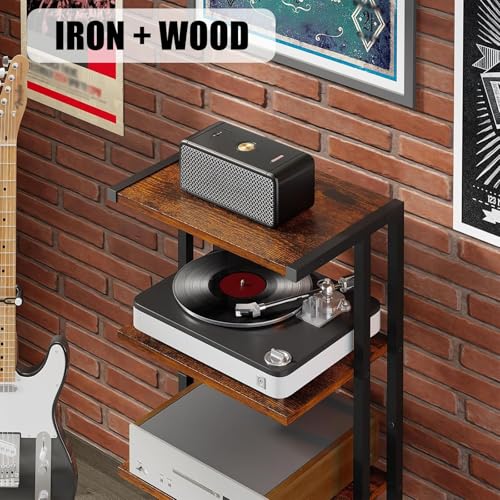 Support multimédia AV bois meuble console jeu routeur wifi 4 niveaux - 5