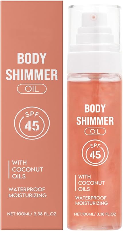 TBTFW Body Glow Oil, Rosy Shimmer Body Oil-3.38oz | Lightweight and Non Stick, Suitable for All Skin Tones