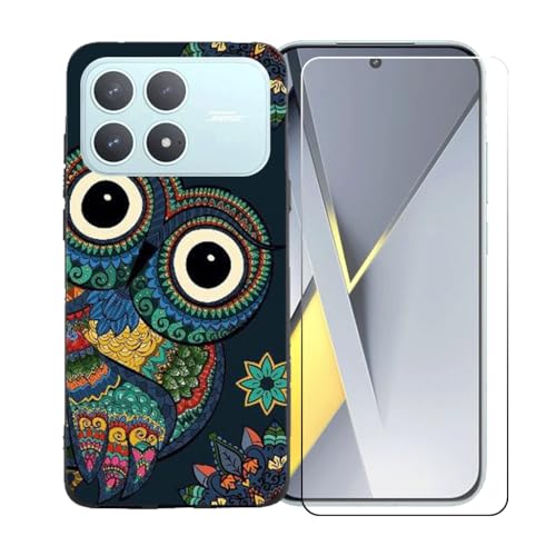 �pGUYAHANYER�P�[�X �K�p���� POCO F8 Pro + �����K���X�X�N���[���ی�t�B���� �A���ȃ\�t�g�V���R���P�[�X�ی�TPU�J�o�[�̃P�[�X�J�o�[�p �K�p���� POCO F8 Pro (6.59") - BST15