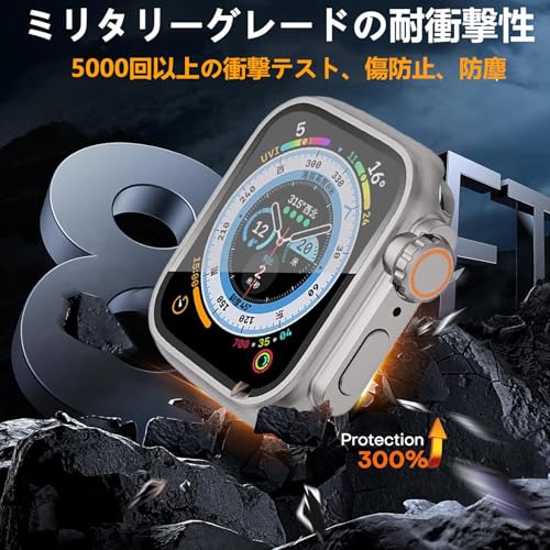 BOOLINN アップルウォッチ カバー 46mm 45mm 44mm 42mm 41mm 40mm 対応 360°防水 数秒でUltra一体型 アップルウォッチ保護ケース+防水ゴムリング+背面ケースの3 in 1デザイン 耐衝撃 高感度 apple watch カバー Series 11/10/9/8/7/SE3/SE2/SE/6/5/4 (Series 11/10,46mm,チタンゴールド)