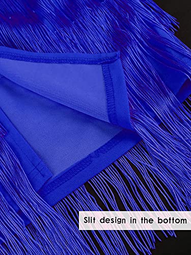 AOMEI Women's High Waist Fringe Tiered Bodycon Pencil Midi Skirt4