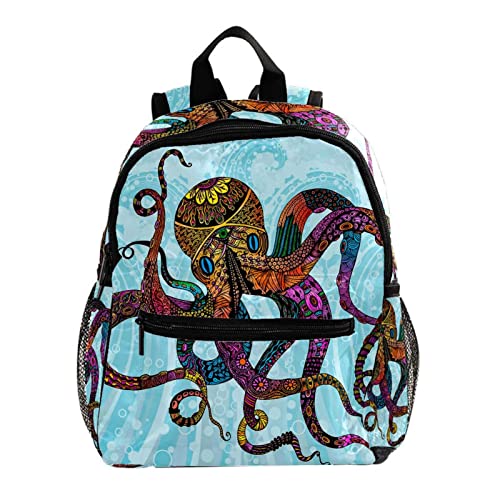 Sac à dos enfants bleu pieuvre 30,5 cm - Mini sac de voyage mixte