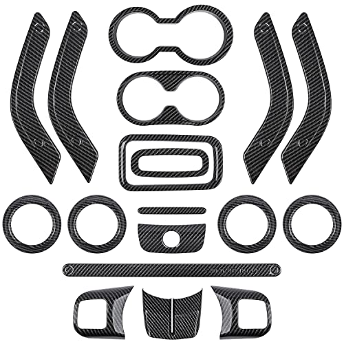 18 PCS Full Set Interior Decoration Trim Kit Steering Wheel Cente...