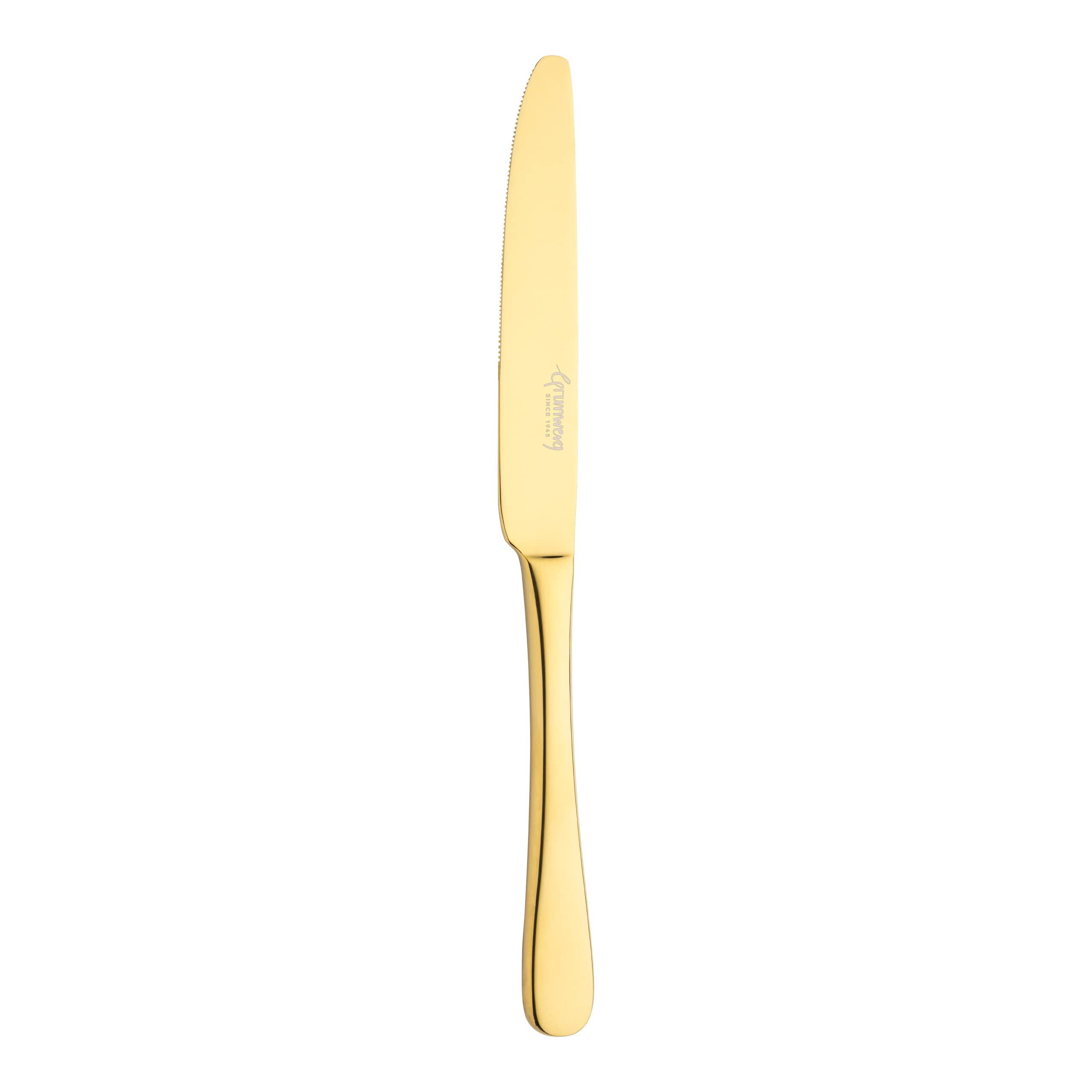 Grunwerg Windsor Juego de Cubiertos de 16 Piezas, Oro, Acero Inoxidable 18/10, Recubrimiento PVD, 4 x Cuchillos de Mesa, Tenedores de Mesa, Cucharas de Postre, Cucharillas de Té