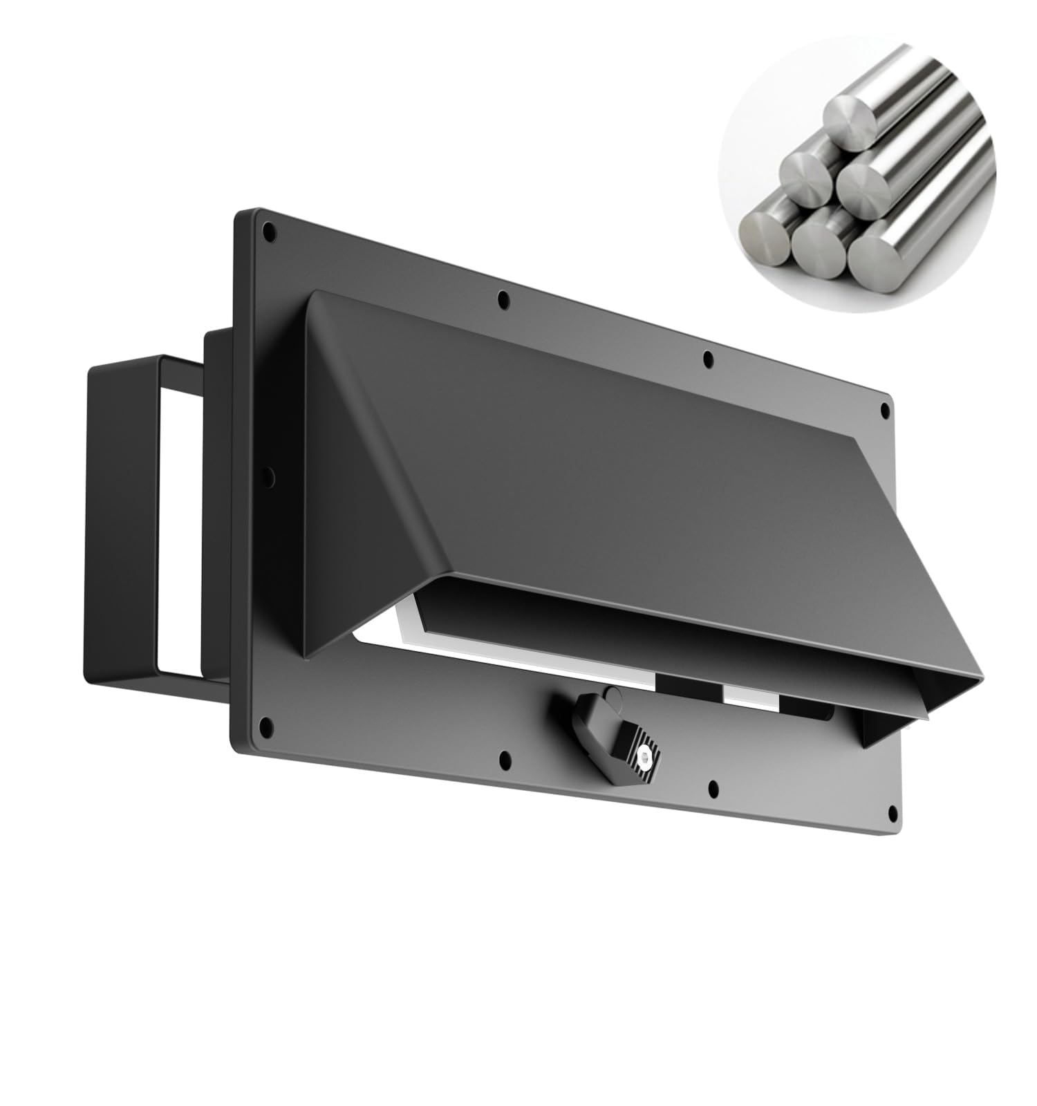 Cubierta de ventilación de aluminio para campana de escape de RV con cuello ajustable, amortiguador de bloqueo de profundidad, estufa, microondas, pared lateral, kit de repuesto para remolque,