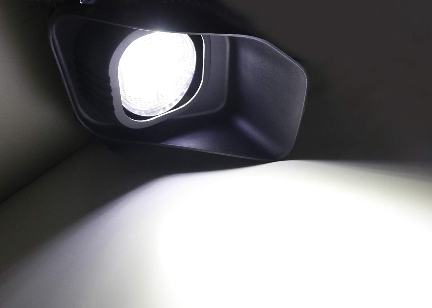 iJDMTOY High Power LED Fog/Driving Light Kit Compatible with 2011-16 Ford F250 F350 F450, Incl (2) 27W Round LED Lamps, Fog Location Mount Brackets, Bezels & On/Off Switch Relay Wire