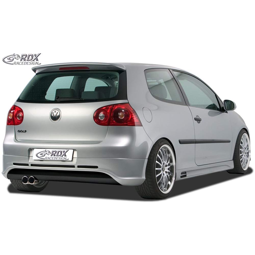 Minigonna posteriore compatibile con Volkswagen Golf V GTI/R Hatchback 3/5-porte 2003-2008 (scarico sinistra) escl. Variant/Plus (ABS)