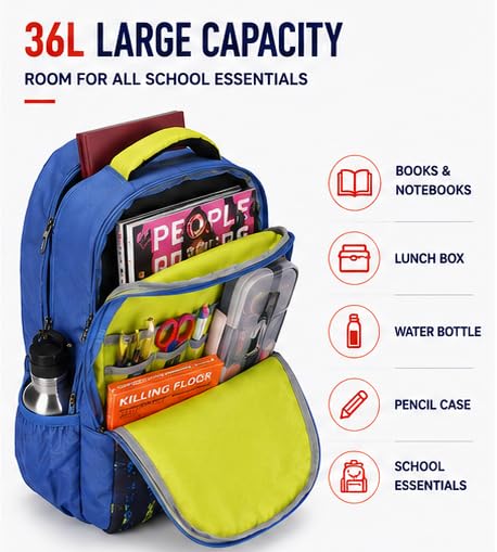 Image of Strix Backpack for Boys & Girls | 3-Compartment School, College & Travel Backpack