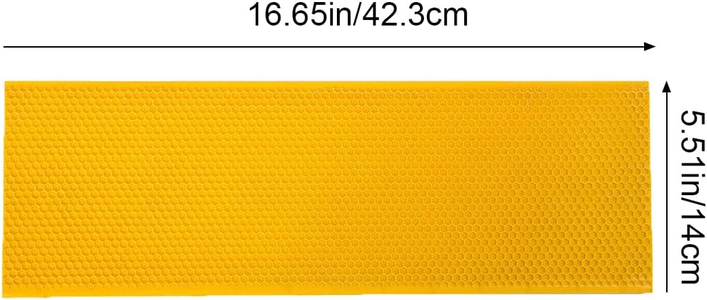 BeeCastle 10pcs Yellow Beehive Frame Beeswax Coated Foundation Sheet,Waxed Foundation Sheets, 5-5/8-Inch Medium Foundation for Beehive Medium Frames - Image 3