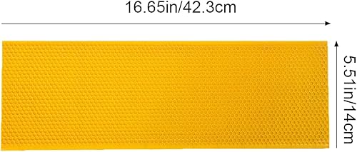 Miniatura 3 de Hoja de base con revestimiento de cera de abejas de colmena amarilla, hoja de base encerada, base mediana de 5-58 pulgadas para marcos medianos de