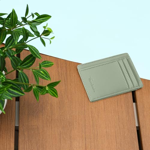 Image of Travelambo Slim Wallet Front Pocket Minimalist Leather RFID Blocking Medium Size