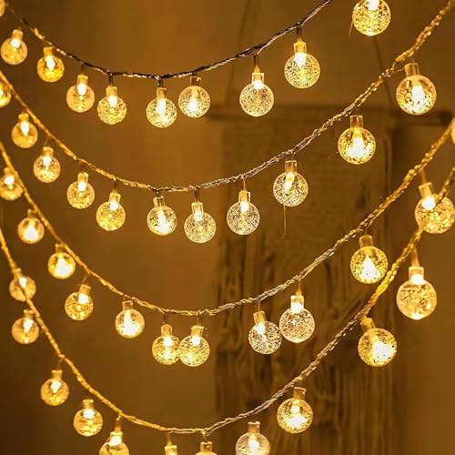 Image of K D Led Crystal Ball Lights for Decorations - 3.5m, 14LED Diwali Lights for Decoration for Home, Series Light for Decorations, Crystal Globe String Led Light for Home Decoration