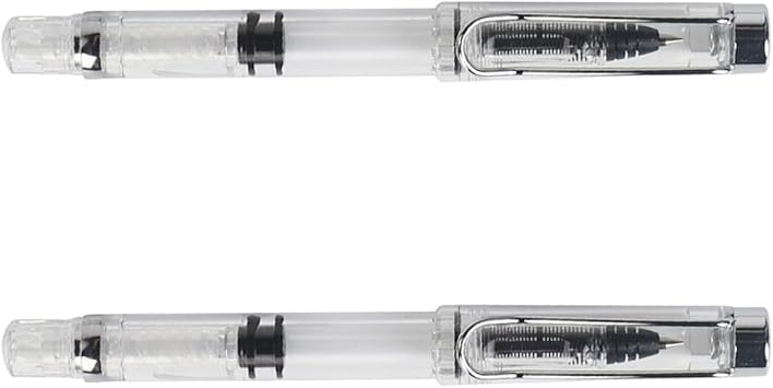 GALPADA Piston Fill Ink Pen 0.5Mm Smooth Writing Gel Pen Cap 2pcs Large Capacity Water-Based Ink for Office, Business, and Student Signature Use Style