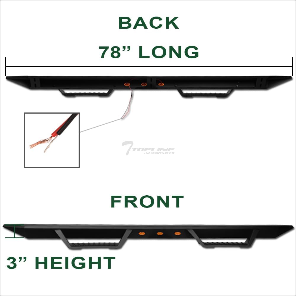 Modular LED Drop Step Bars - Compatible with 2015-2022 Chevy Colorado Crew Cab 2015-2022 GMC Canyon Crew Cab Nerf Bars with Parking Lights and Turn Signal Function - Matte Black