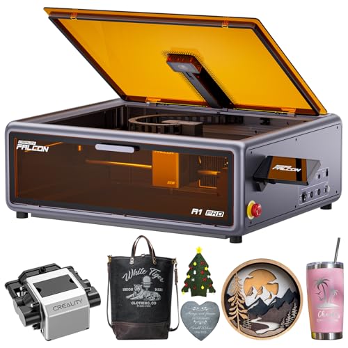 Creality Falcon A1 Pro 20W Laser Engraver 180W Enclosed Laser Cutter and Engraver Machine with Air Assist HD Smart Camera for Auto Focus APP Control Touch Screen Ideal for Wood & Metal