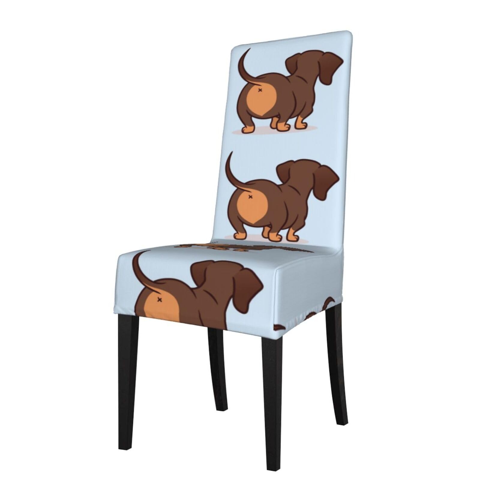 Lkymoh As Picture Cute Dachshund Dog, Chair Covers Stretch Chair Slipcovers For Dining Room, For Party Pet Protection Universal Fit Soft Polyester