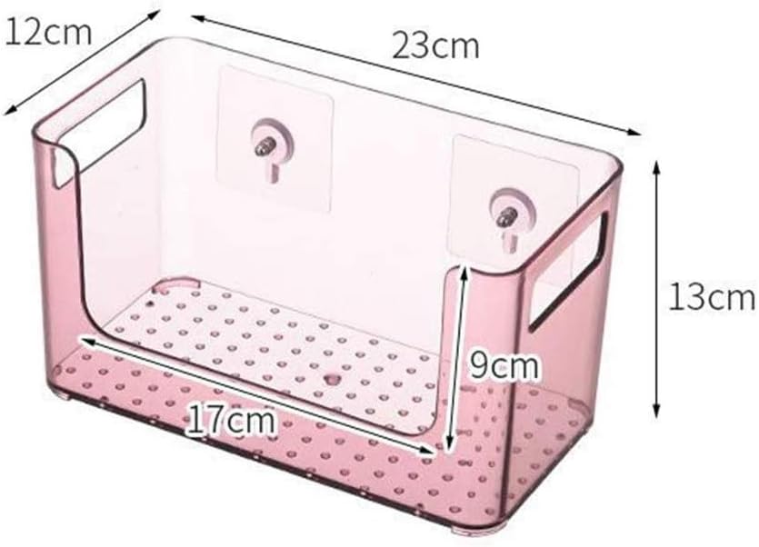 FMURY Bathroom Shelf and Simple Cosmetic Storage Box, Bathroom Punch Free Rack, Wall Mounted Storage Rack Desktop Plastic Makeup Box(Black)